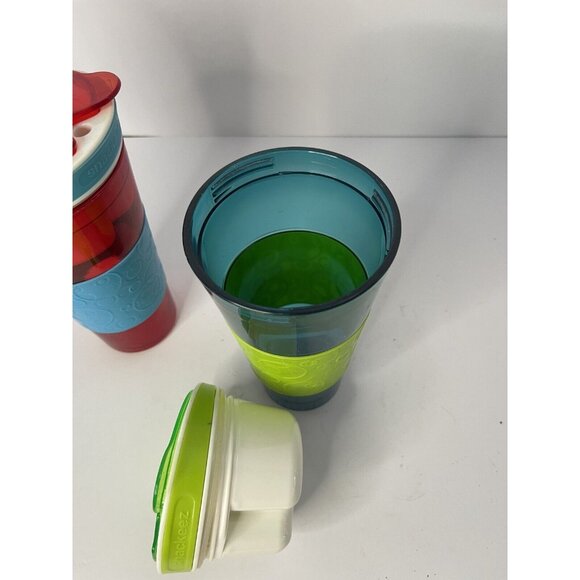 Large SNACKEEZ 2-in-1 Snack & Beverage Drink Holder Cup NO STRAW Set Of 2 - Picture 4 of 9